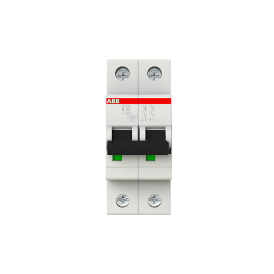 Miniature Circuit Breaker - S200 - 2P - 32 A - B - (AC) 6 kA