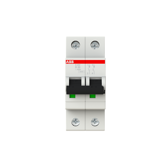 Miniature Circuit Breaker - S200 - 2P - 20 A - D - (AC) 6 kA