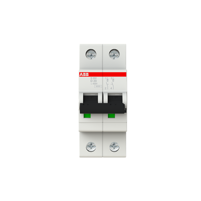 Miniature Circuit Breaker - S200 - 2P - 20 A - D - (AC) 6 kA