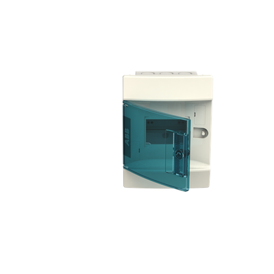 Consumer unit  MISTRAL41F, Flush mounting, 4 modules, 1 row(s), IP41,  Door: Single, Plastic, Transparent, Dimensions: 202 mm x 152 mm x 104 mm