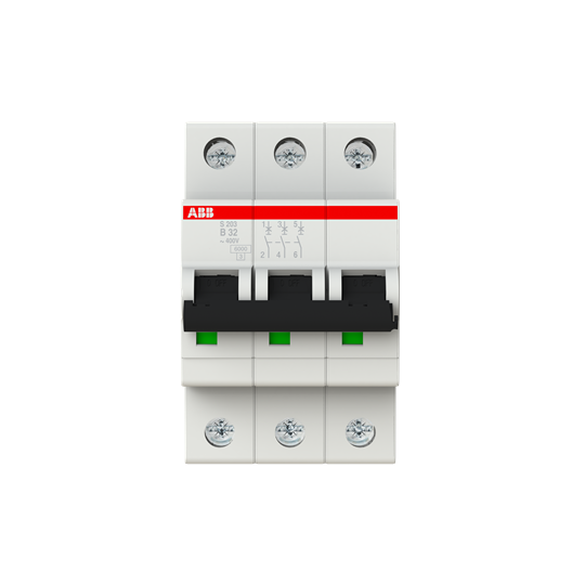 Miniature Circuit Breaker - S200 - 3P - 32 A - B - (AC) 6 kA