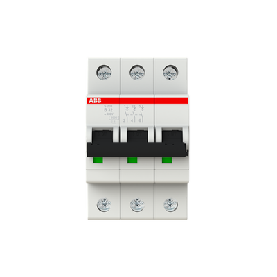 Miniature Circuit Breaker - S200 - 3P - 32 A - B - (AC) 6 kA