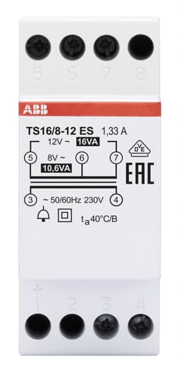 TS 16/8-12 ES Non-inherently short-circuit proof bell transformer