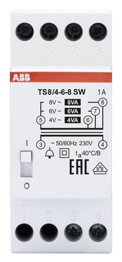 TS 8/4-6-8SW Non-inherently short-circuit proof bell transformer
