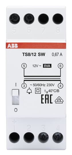 TS 8/12SW Non-inherently short-circuit proof bell transformer