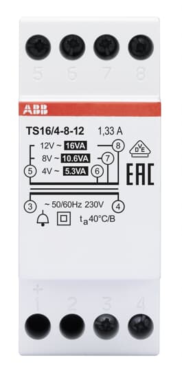 TS16/4-8-12 Non-inherently short-circuit proof bell transformer