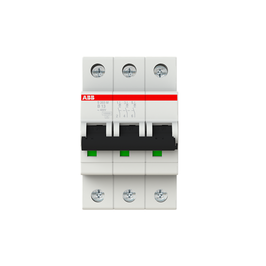 Miniature Circuit Breaker - S200M - 3P - 13 A - B - (AC) 10 kA