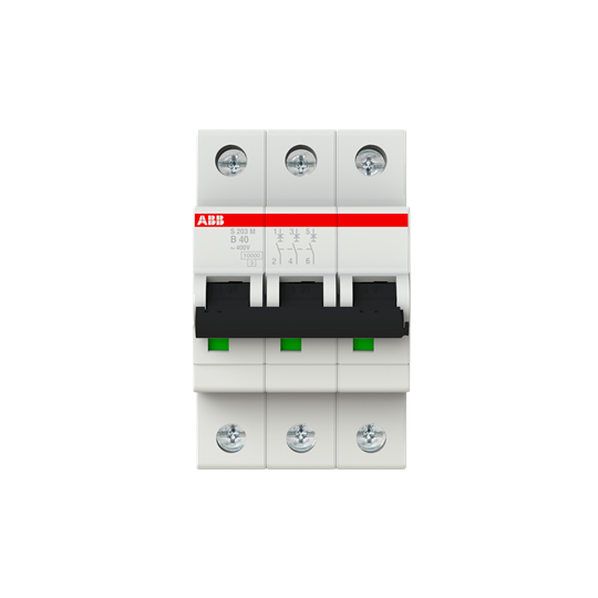 Miniature Circuit Breaker - S200M - 3P - 40 A - B - (AC) 10 kA