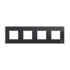 Frame 4-gang(s) Black Glass - Millenium