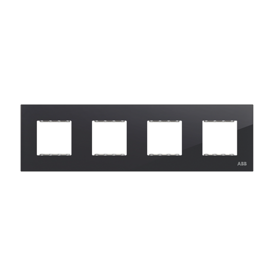 Frame 4-gang(s) Black Glass - Millenium