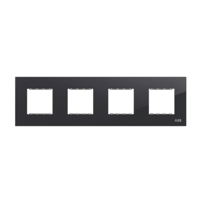 Frame 4-gang(s) Black Glass - Millenium