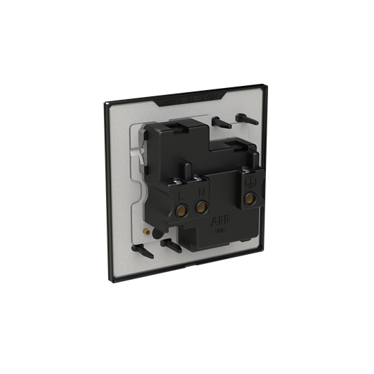 Socket outlet Universal Black Glass - Millenium – Görsel 2 / 3