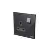 Socket outlet BS Black Glass - Millenium