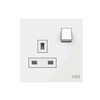 Socket outlet BS White Glass - Millenium