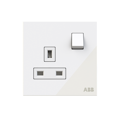 Socket outlet BS White Glass - Millenium
