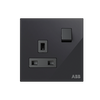 Socket outlet BS Black Glass - Millenium