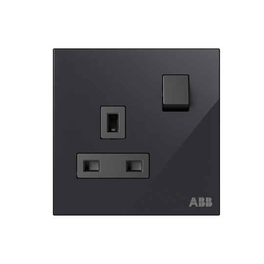 Socket outlet BS Black Glass - Millenium