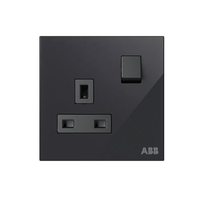 Socket outlet BS Black Glass - Millenium