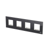 Frame 4-gang(s) Black Glass - Millenium
