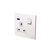 Socket outlet BS White Glass - Millenium