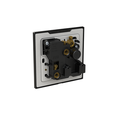 Socket outlet Round 15A Black Glass - Millenium
