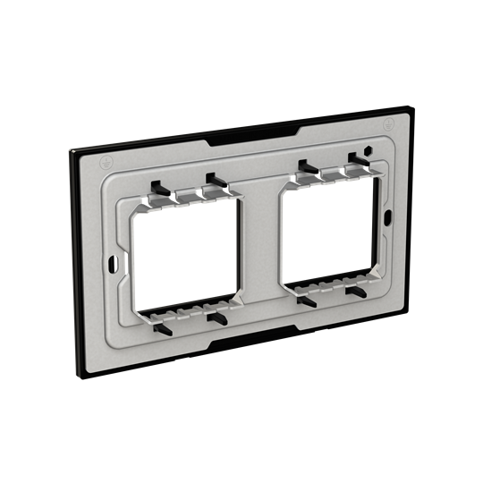 Frame 2-gang(s) Black Glass - Millenium – Görsel 2 / 3
