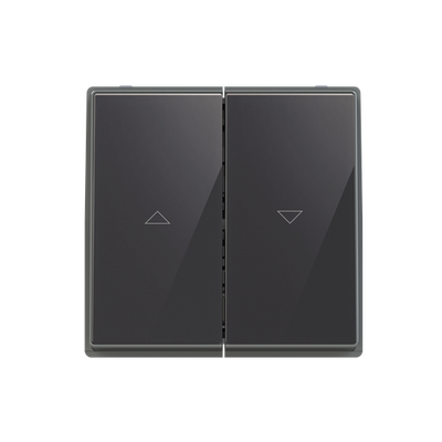 Blind control switch Alternating-/alternating switch Black Glass - Millenium