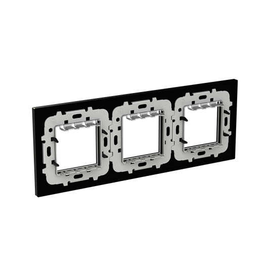 Frame 3-gang(s) Black Glass - Millenium – Görsel 2 / 3