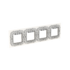Frame 4-gang(s) White Glass - Millenium