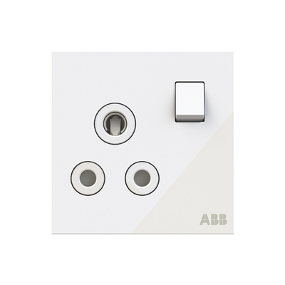 Socket outlet Round 15A White Glass - Millenium