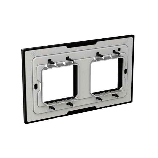 Frame 2-gang(s) Black Glass - Millenium – Görsel 2 / 3