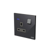 Socket outlet BS Black Glass - Millenium