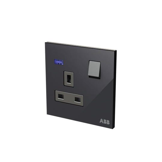 Socket outlet BS Black Glass - Millenium – Görsel 3 / 3