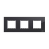 Frame 3-gang(s) Black Glass - Millenium