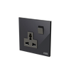 Socket outlet Universal Black Glass - Millenium