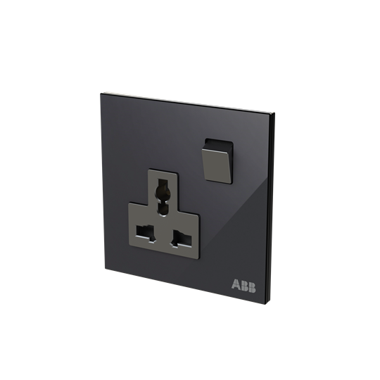 Socket outlet Universal Black Glass - Millenium – Görsel 3 / 3