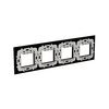 Frame 4-gang(s) Black Glass - Millenium