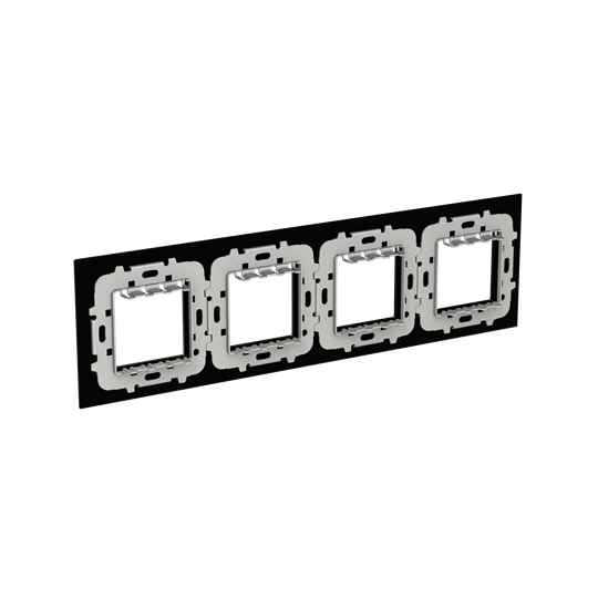 Frame 4-gang(s) Black Glass - Millenium – Görsel 2 / 3