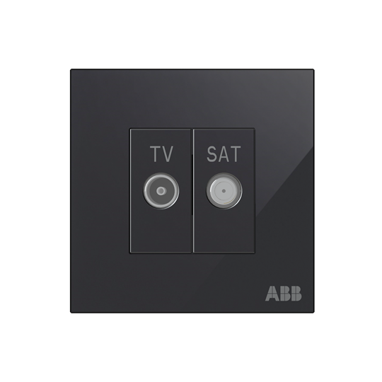 TV/SAT outlet Black Glass - Millenium