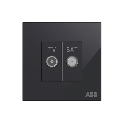 TV/SAT outlet Black Glass - Millenium