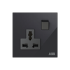 Socket outlet Universal Black Glass - Millenium