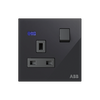 Socket outlet BS Black Glass - Millenium