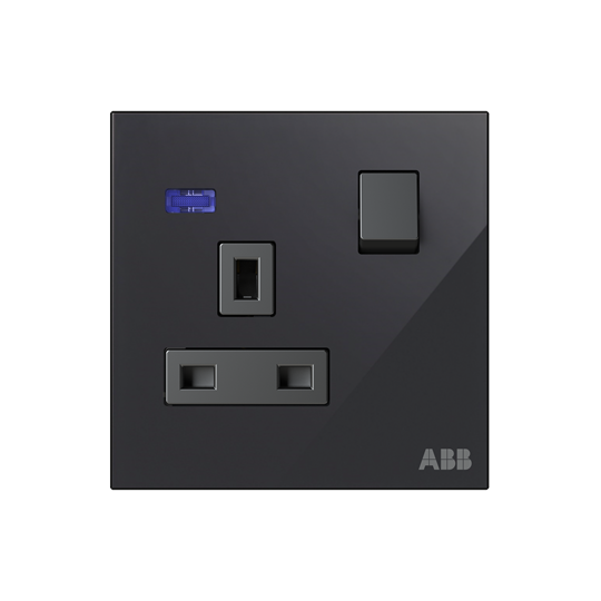 Socket outlet BS Black Glass - Millenium