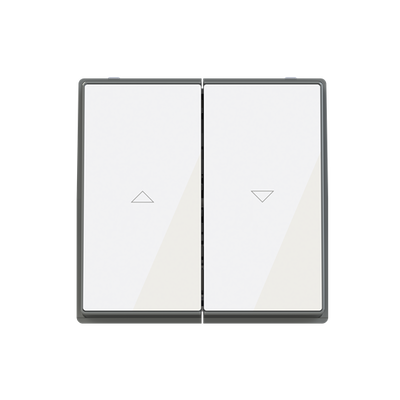 Blind control switch Alternating-/alternating switch White Glass - Millenium