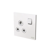 Socket outlet Round 15A White Glass - Millenium