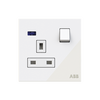 Socket outlet BS White Glass - Millenium