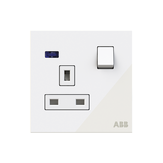 Socket outlet BS White Glass - Millenium