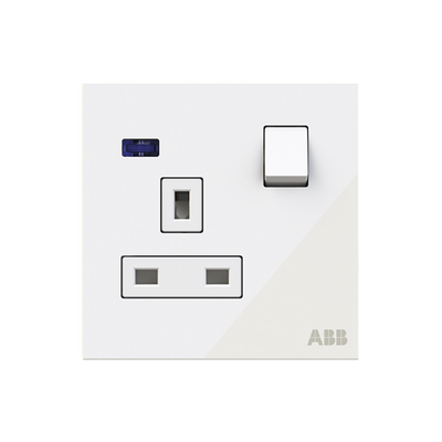 Socket outlet BS White Glass - Millenium