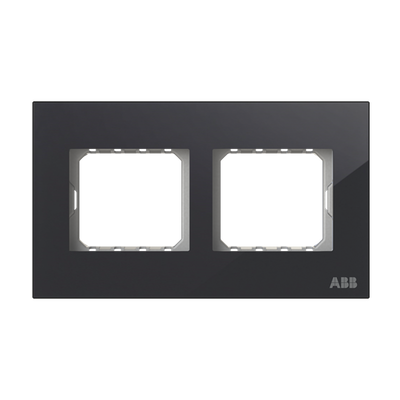 Frame 2-gang(s) Black Glass - Millenium