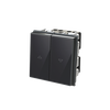 Blind control switch Alternating-/alternating switch Black Glass - Millenium